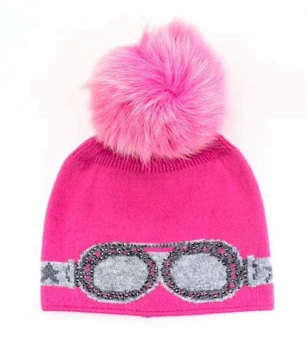 9710 Mitchie's Matchings Hot Pink Knit Hat Sparkle Sunglasses Fox Pink Pom